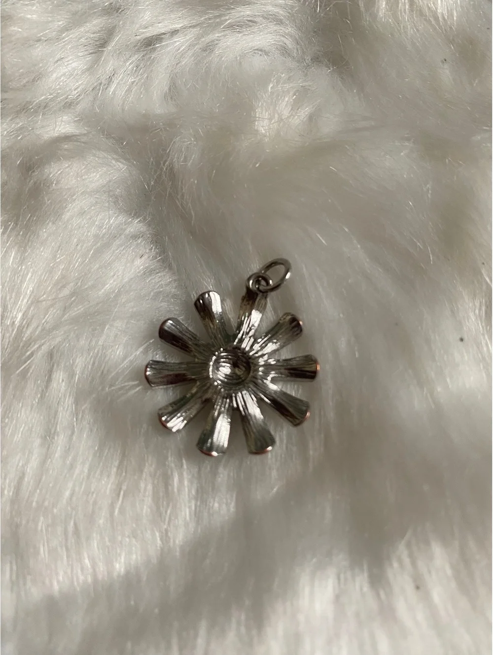 Set of Two Silver Tone Floral Charms Pendants